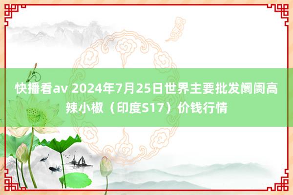 快播看av 2024年7月25日世界主要批发阛阓高辣小椒（印度S17）价钱行情