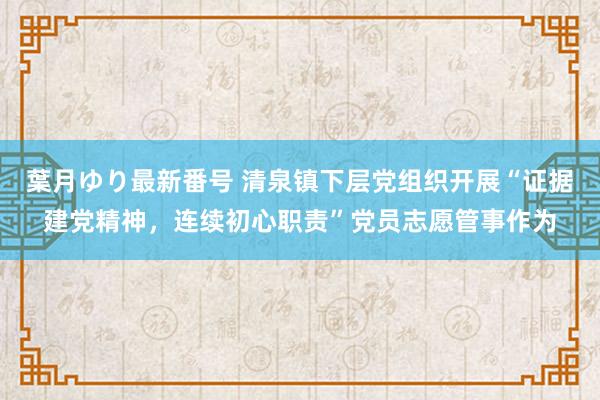 葉月ゆり最新番号 清泉镇下层党组织开展“证据建党精神，连续初心职责”党员志愿管事作为