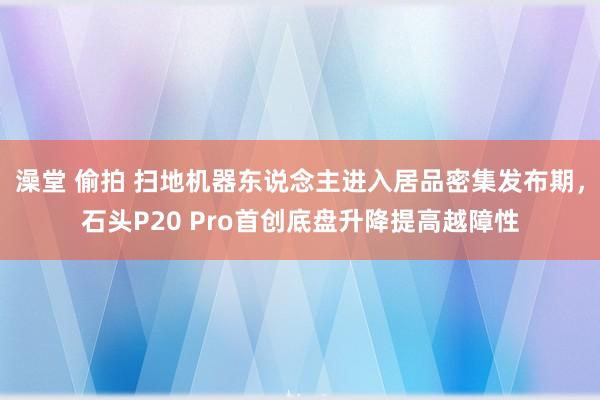 澡堂 偷拍 扫地机器东说念主进入居品密集发布期，石头P20 Pro首创底盘升降提高越障性