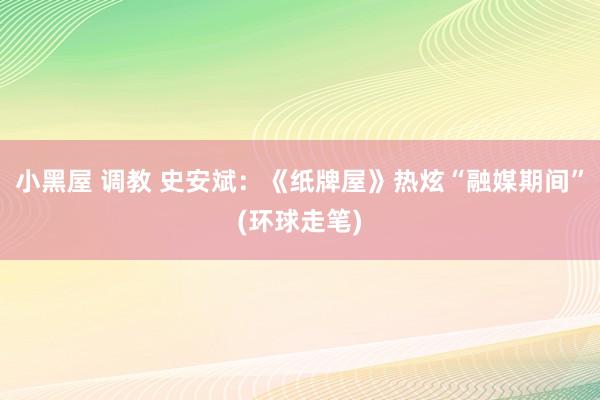 小黑屋 调教 史安斌：《纸牌屋》热炫“融媒期间”(环球走笔)