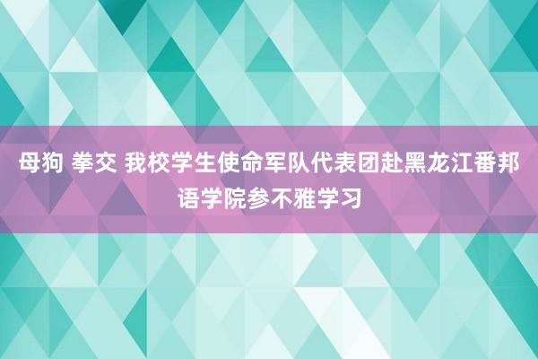 母狗 拳交 我校学生使命军队代表团赴黑龙江番邦语学院参不雅学习