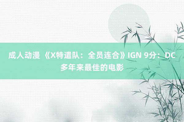 成人动漫 《X特遣队：全员连合》IGN 9分：DC多年来最佳的电影