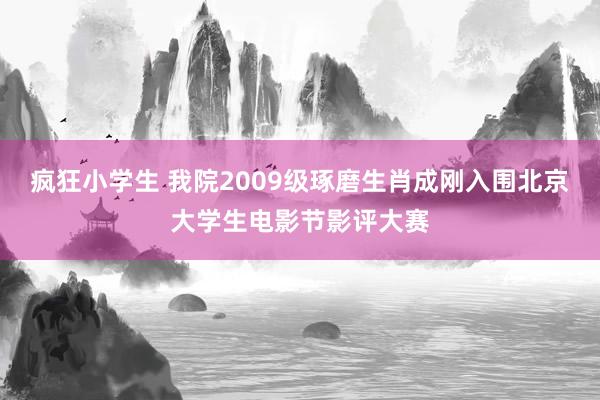 疯狂小学生 我院2009级琢磨生肖成刚入围北京大学生电影节影评大赛